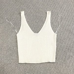 Dynamite White Knit Crop Top